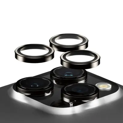 PanzerGlass HoOps Apple iPhone 16 Pro/15 Pro/16 Pro Max/15 Pro Max ochranné kroužky pro čočky fotoaparátu - černý hliník