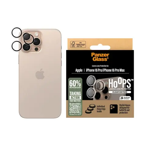PanzerGlass Hoops Apple iPhone 16 Pro/15 Pro/16 Pro Max/15 Pro Max čiré ochranné kroužky pro čočky fotoaparátu