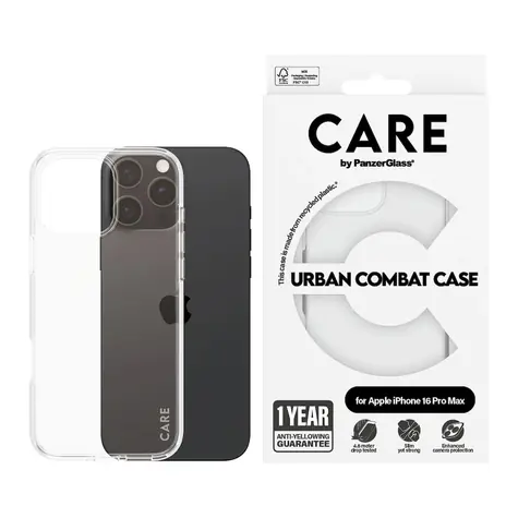 PanzerGlass CARE kryt Apple iPhone 16 Pro Max Urban Combat čirý