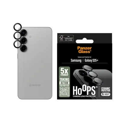 PanzerGlass Hoops Ceramic Samsung Galaxy S25+ černé ochranné kroužky pro čočky fotoaparátu