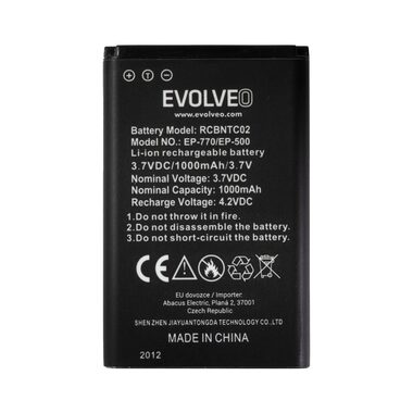 EVOLVEO originální baterie pro EasyPhone FD/FP/FS/FM/FL EP-500/700/770/771/800/801 / 1000 mAh