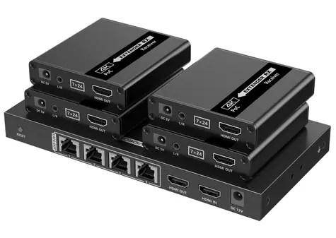 PremiumCord HDMI 1-4 splitter+extender po CAT6/6a/7 / UHD 4K@30Hz až na 70m