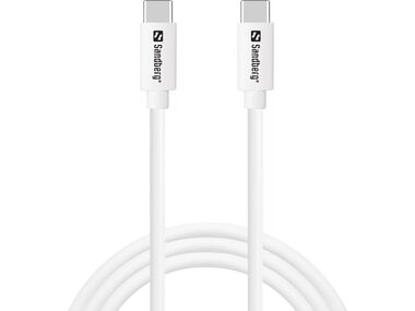 Sandberg USB-C Charge Cable 1M 65W bílá / nabíjecí kabel USB-C na USB-C
