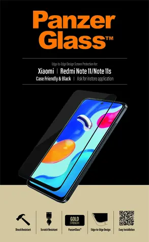 PanzerGlass Tvrzené sklo Case Friendly pro Xiaomi Redmi Note 12S/11S/11 černá