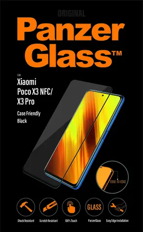 PanzerGlass Tvrzené sklo Case Friendly pro Xiaomi Poco X3 NFC/X3 Pro černá