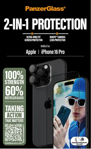 PanzerGlass Bundle Hoops + Tvrzené sklo UWF pro iPhone 16 Pro