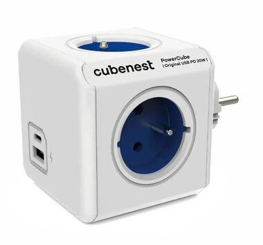 Cubenest PowerCube Original USB PD 20W USB A+C - modrá / 4x zásuvka + USB A+C 