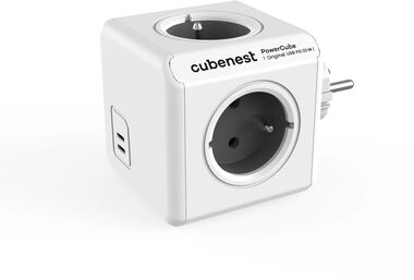 Cubenest PowerCube Original USB PD 35W USB 2xC - šedá / 4x zásuvka + 2 USB-C
