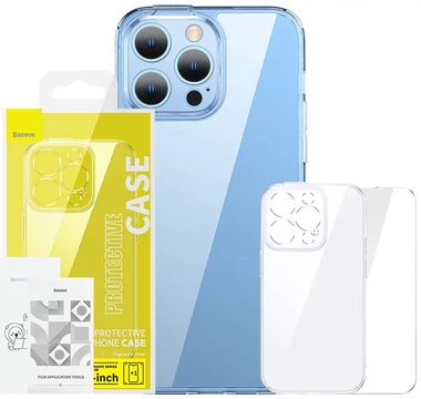 Baseus ARCJ010102 SuperCeramic průhledné pouzdro Apple iPhone 14 Plus čírá / + tvrzené sklo