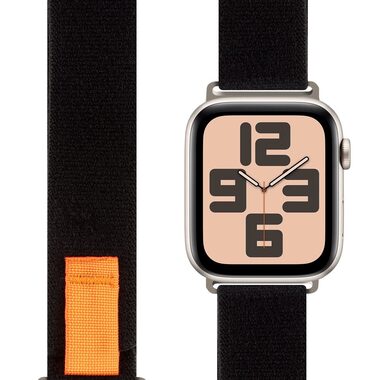 OBAL:ME Textilní Řemínek pro Apple Watch 42-49mm M-L Black/Orange