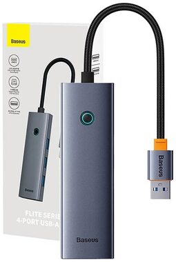 Baseus UltraJoy Rozbočovač 4v1 USB-A do 4xUSB 3.0 šedá