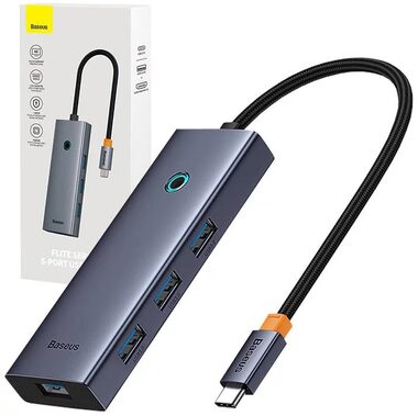 Baseus B00052809813-00 UltraJoy Rozbočovač 5v1 USB-C na 1x HDMI + 4xUSB 3.0 šedá