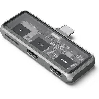 Satechi Mobile XR USB-C Hub šedá / 2x USB-C / microSD / PD 100W