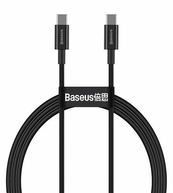 Rozbaleno - Baseus CATYS-B01 Kabel USB-C (M) - USB-C (M) 1 m černá / 100W / rozbaleno