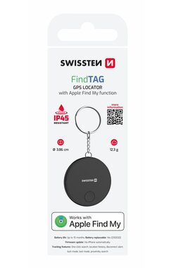 SWISSTEN FindTag Chytrý lokátor s funkcí Apple Find My černá / BLE