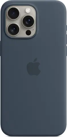 Rozbaleno - Apple Silikonový kryt s MagSafe pro iPhone 15 Pro Max bouřkově modrá / rozbaleno