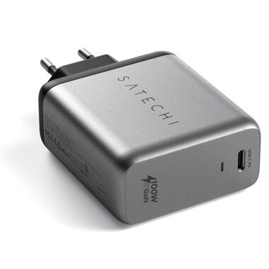Satechi USB-C 100W šedá / síťová nabíječka / PD / GaN / EU