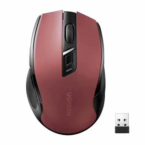 Ugreen Mouse UGREEN MU006 Wireless Mouse červená / Bezdrátová optická myš / 2.4 GHz / Bluetooth 5.0 