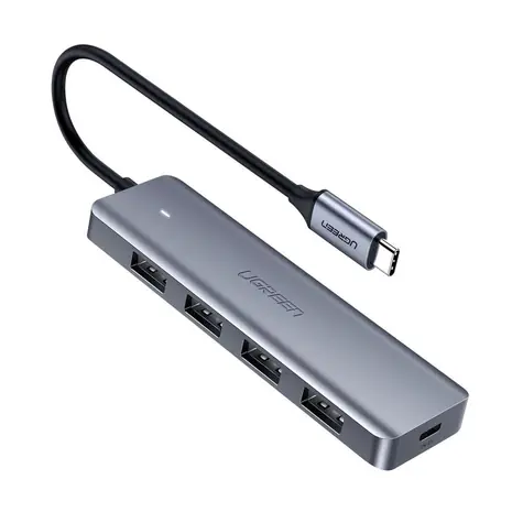 Ugreen Hub 4-in-1 USB-C Adaptér šedá / 4× USB 3.0 / USB-C 