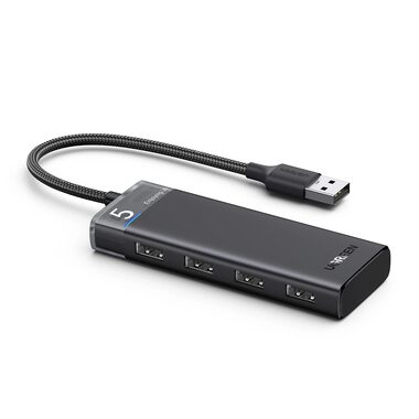 Ugreen CM653 HUB se 4 USB-A porty a napájecím kabelem černá / 4x USB-A 