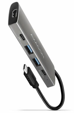 Rozbaleno - AXAGON HMC-5G2, USB 10Gb/s hub, porty 2x USB-A, 2x USB-C, HDMI 4k/60, PD 100W, kabel USB-C 13cm / rozbaleno