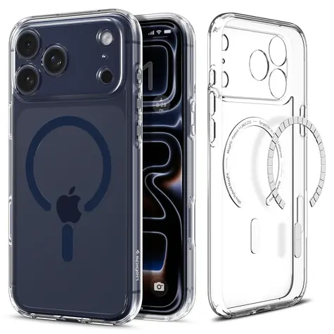 Spigen Ultra Hybrid MagSafe ochranný kryt pro Apple iPhone 17 Pro Max modro-čirá