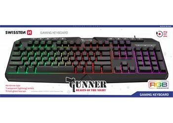 SWISSTEN GUNNER černá / Herní klávesnice / Drátová / US layout / RGB