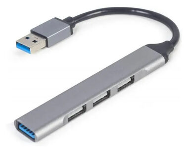 Gembird UHB-U3P1U2P3-02 / USB hub 4-portový USB 3.1 (Gen 1) / stříbrná