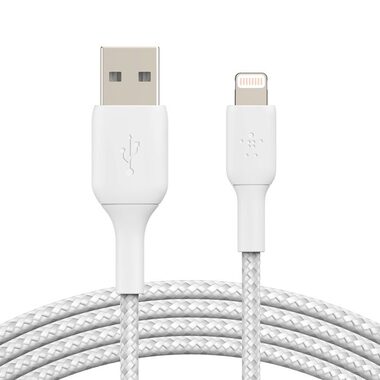 Belkin BOOST CHARGE kabel opletený USB-A na Lightning bílá / 2m 