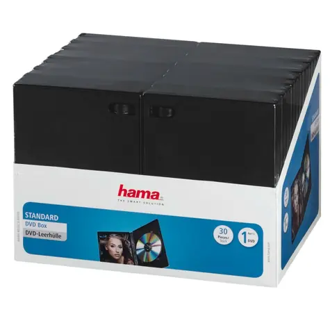 Hama DVD obal na 1 DVD s fólií 30 ks černá