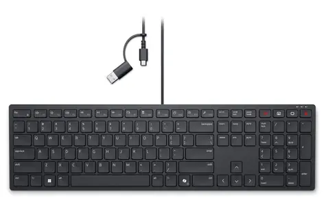 Rozbaleno - DELL KB525C černá / drátová klávesnice / USB-A + USB-C / CZ Layout  / rozbaleno