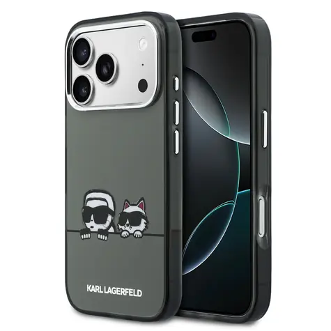 Karl Lagerfeld IML K&CH Heads Logo MagSafe Zadní Kryt pro iPhone 17 Pro Max Black