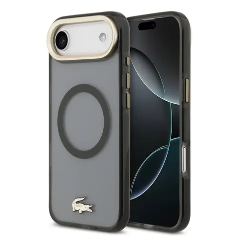Lacoste PC/TPU Frosted Finish Gold Logo MagSafe Zadní Kryt pro iPhone Air Black