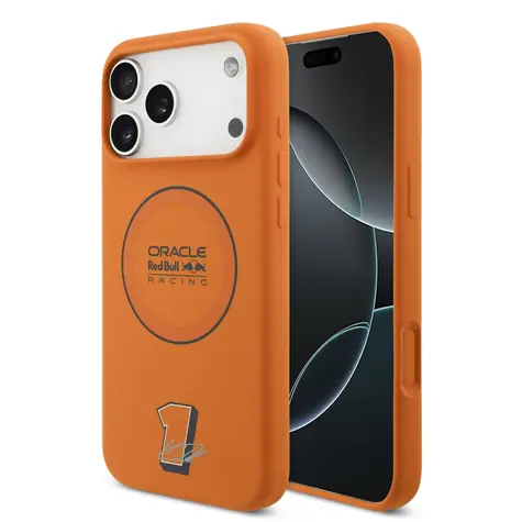 Red Bull Silicone Blue Ring MagSafe Zadní Kryt pro iPhone 17 Pro Max Orange