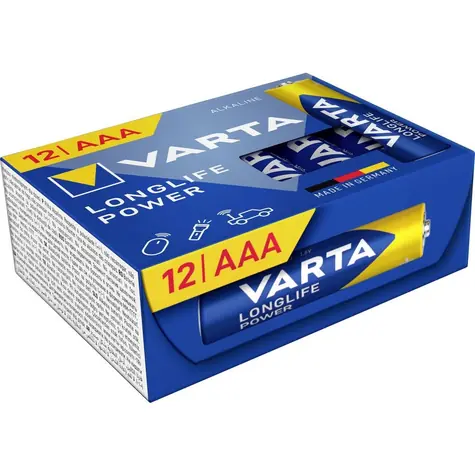 Varta Longlife Baterie AAA 12ks / 1.5V / alkalická / v boxu