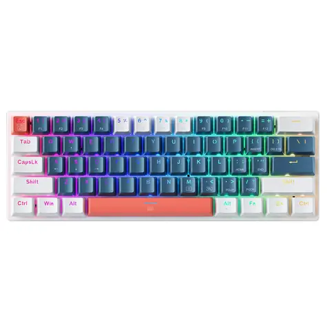 Machenike K500-B61 bílo-modrá / mechanická herní klávesnice / USB / RGB / Brown Switch / 1.6m