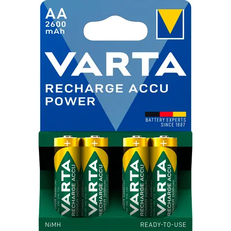 Varta RECHARGE Nabíjecí baterie AA / 1.2V / 2600mAh / NiMH / 4 ks / v blistru