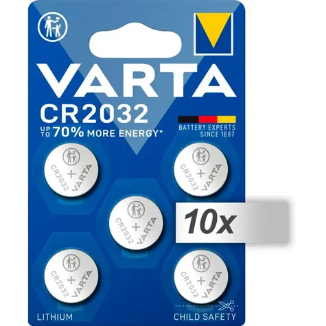 Varta Knoflíková baterie CR2032 50ks / 3.0V / 230 mAh / lithium / v blistru 
