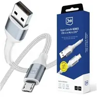3mk Hyper kabel N-SERIES USB-A na Micro 1m 5V/2.4A 12W bílá