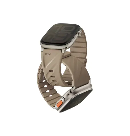 UNIQ Fluo magnetický řemínek pro Apple Watch 49/46/45/44/42/41/40 mm, Soft sand