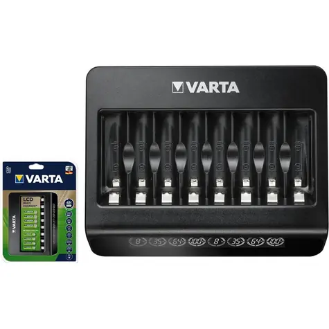 Varta LCD Multi Charger+ / Nabíječka baterií / 100-240V / USB-C / 8xAA | AAA