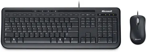 Rozbaleno - Microsoft Wired Desktop 600 DE černá / Drátová klávesnice a myš / USB / 800 DPI / GE layout  / rozbaleno