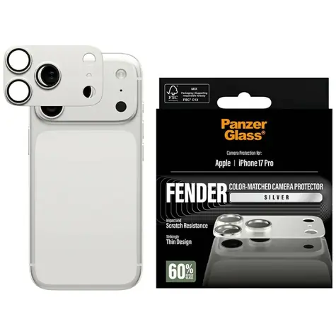 PanzerGlass FENDER Apple iPhone 17 Pro stříbrný ochranný hliníkový prvek fotoaparátu