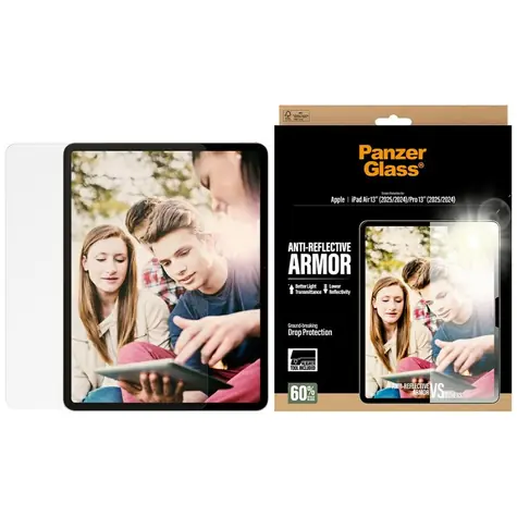 PanzerGlass Apple iPad Air 13/Pro 13 antireflexní s instalačním rámečkem