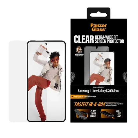 PanzerGlass Samsung Galaxy S26+ s bezprašným aplikačním boxem