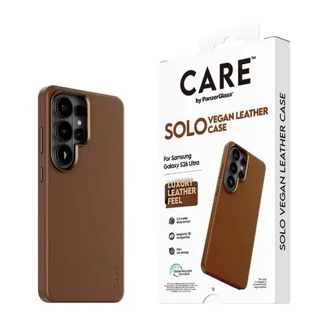 PanzerGlass CARE kryt Samsung Galaxy S26 Ultra SOLO Qi hnědá veganská kůže