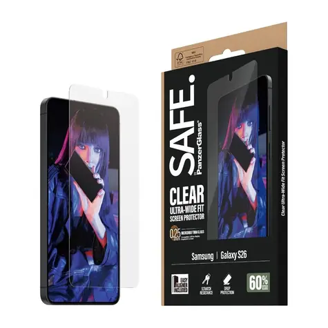 PanzerGlass SAFE Samsung Galaxy S26 s instalačním rámečkem