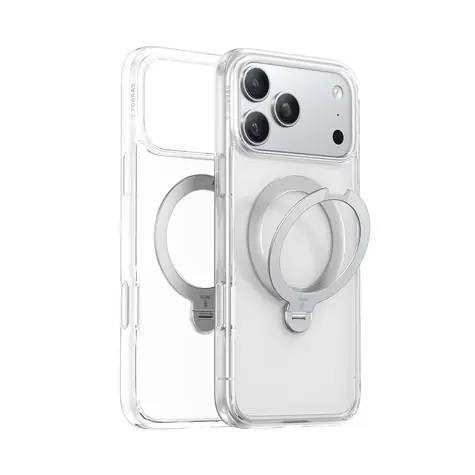 Torras Ostand Q3 Spin Case Ochranné pouzdro pro Apple iPhone 17 Pro čirá