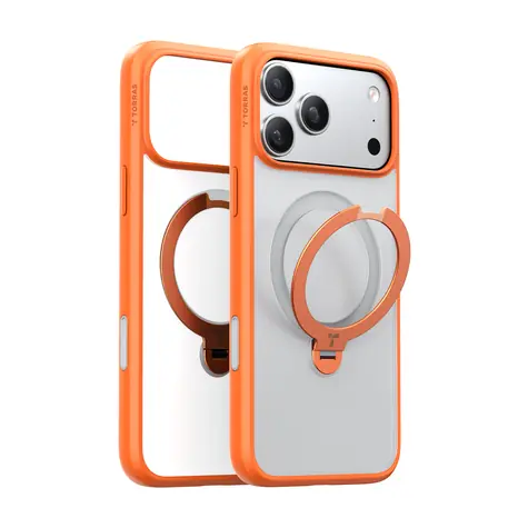 Torras Ostand Q3 Spin Case Ochranné pouzdro pro Apple iPhone 17 Pro oranžová