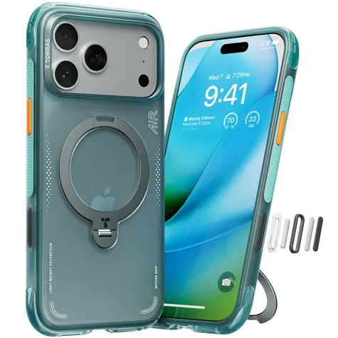 Torras Ostand O3 Air ochranný kryt pro Apple iPhone 17 Pro zelená